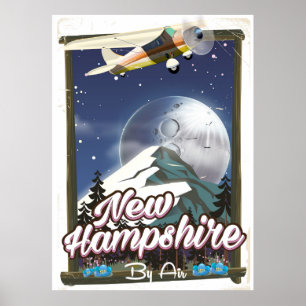 New Hampshire, affiche de voyage du Mont Washingto