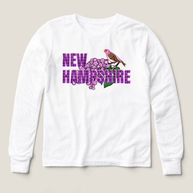 New Hampshire State Symbols Purple Finch & Lilacs (Motif recto)