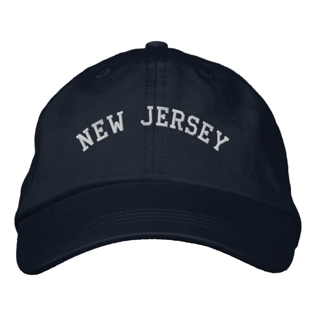 New Jersey brodé Casquette de base bleu marine (Devant)