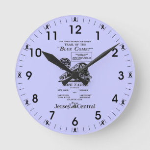 New Jersey Central Blue Comet Train Wall Horloge