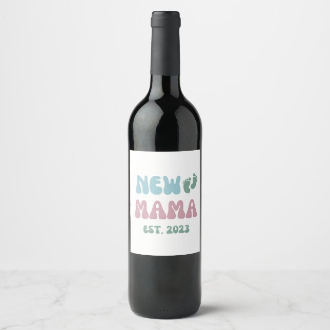 New Mama 2023 - New Mom - Étiquette de vin (Devant)