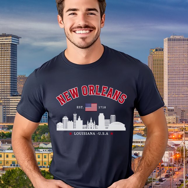 New Orleans Louisiana Vintage Skyline T-Shirt (Créateur téléchargé)