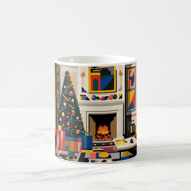 New Wave 1980s Pop Art Christmas Mug (Centre)
