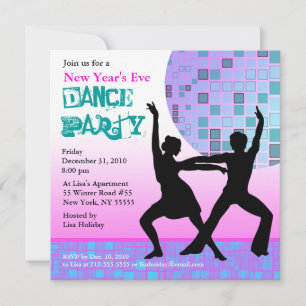 New Year's Eve Dance Party Invitation Pink Disco
