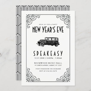 NEW YEAR'S EVE PARTY INVITATION   1920's Speakeasy