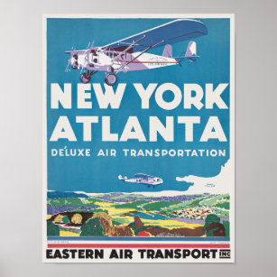 New York Atlanta USA Poster vintage 1931