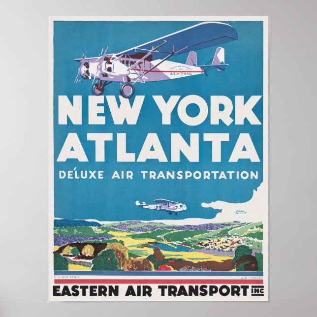 New York Atlanta USA Poster vintage 1931 (Devant)