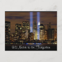"New York City" 9/11 Hommage avec carte postale Lu
