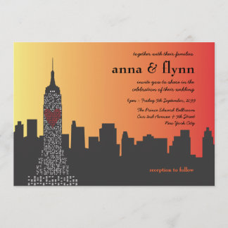 New York City à la Faire-part de mariage de nuit