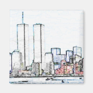New York City avec Twin Towers Magnet