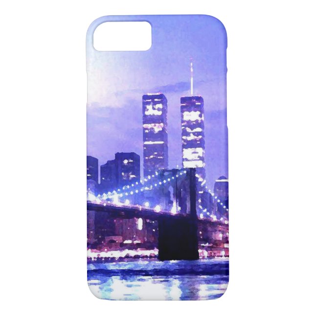 New York City & Blue Night iPhone 7 Coque (Dos)