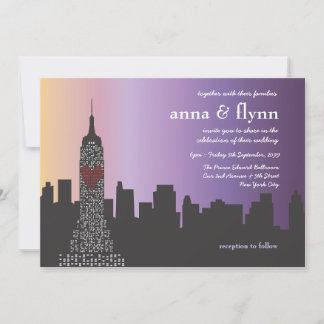 New York City en Faire-part de mariage de nuit