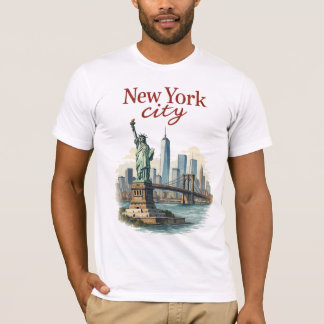New York City – Iconic Statue & Skyline T-Shirt