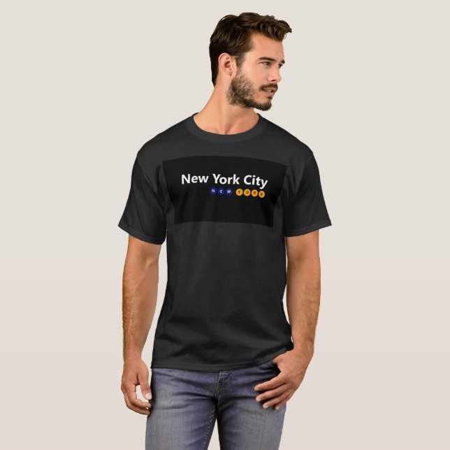 New York City, New York T-shirt noir masculin de b (Devant entier)