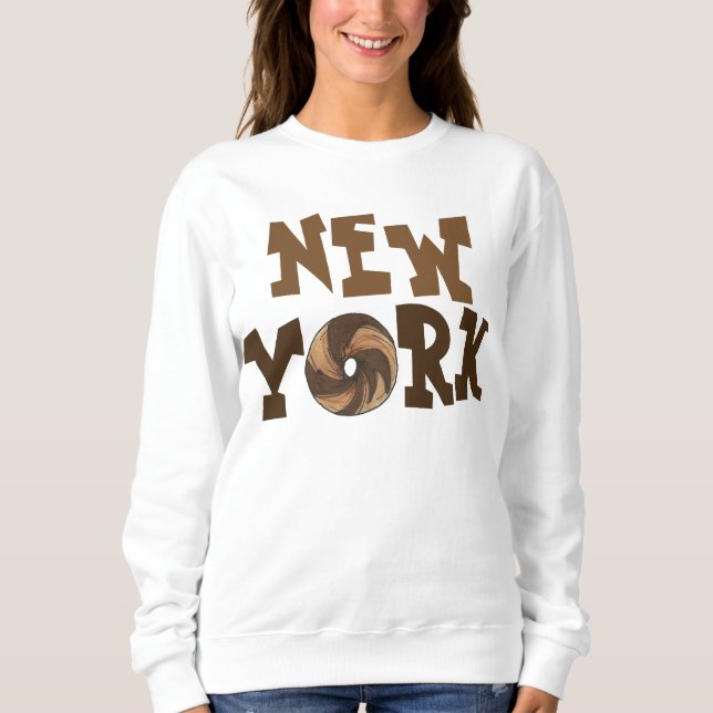 New York City NYC Marble Rye Bagel Sweatshirt (Devant)
