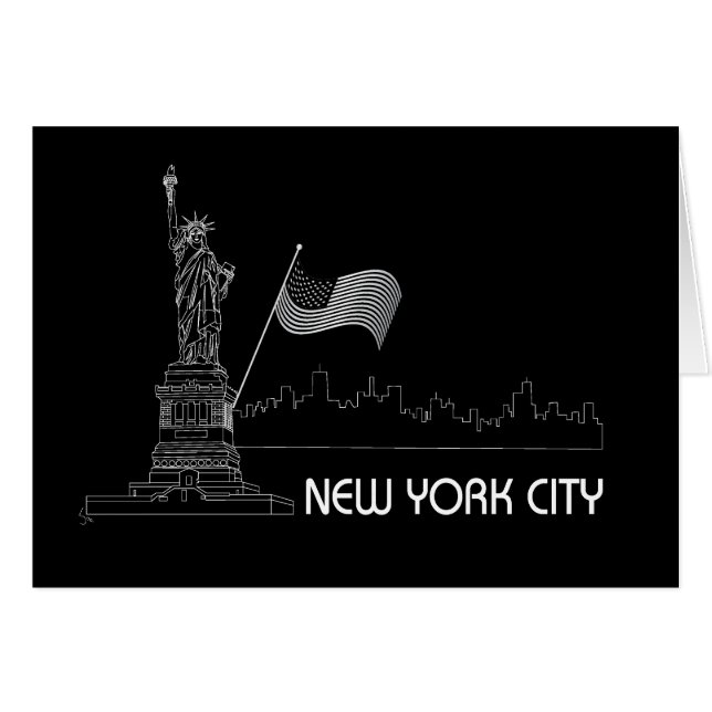New York - Drapeau de la Statue de la Liberté USA (Devant horizontal)