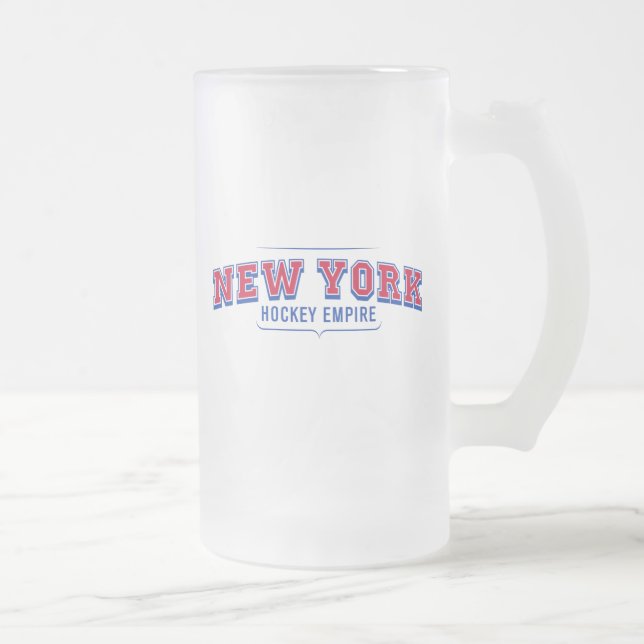 New York Hockey Empire 16 oz Frosted Glass Mug (Droit)
