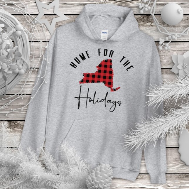 New York Holiday Buffalo Plaid Home Sweat - shirt  (Créateur téléchargé)