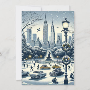 New York Holiday Elegance - Carte personnalisable.
