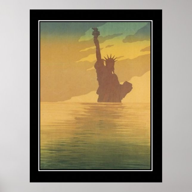 New York in the mist Vintage Poster (Devant)