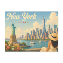 New York - La Dame au Chapeau Carte Postale de Voy