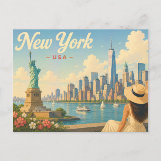 New York - La Dame au Chapeau Carte Postale de Voy