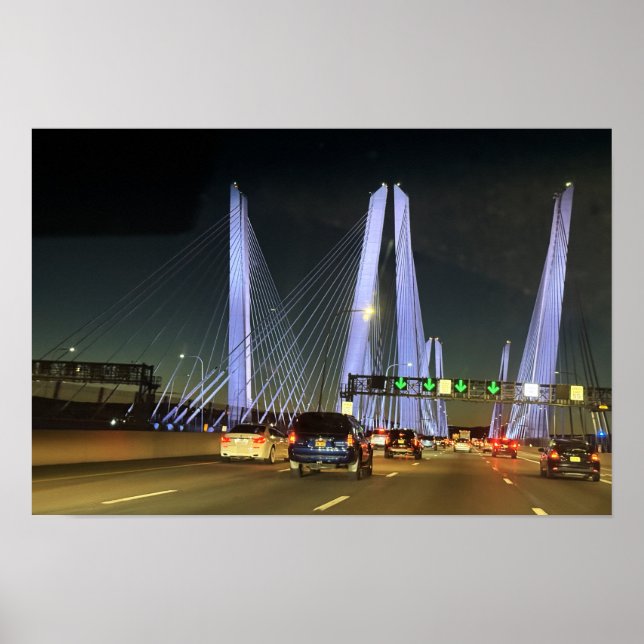 New York Lighted Bridge Poster (Devant)
