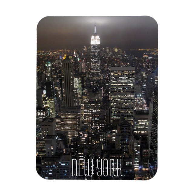 New York Magnet NY City Lights NY Skyline Souvenir (Vertical)