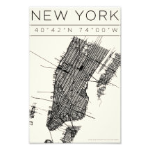 New York Map Poster – Minimal Street Art