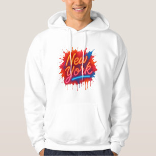 New York Neon Street Art - Sweat - shirt à capuche
