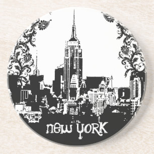 New York New York Dessous de verre Damask Skyline