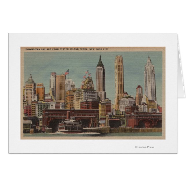 New York, NY - Downtown Skyline de Staten (Devant horizontal)