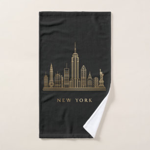 New York Skyline Gold Line Art
