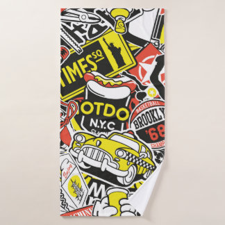 New York urban sticker patchwork abstract vintage 