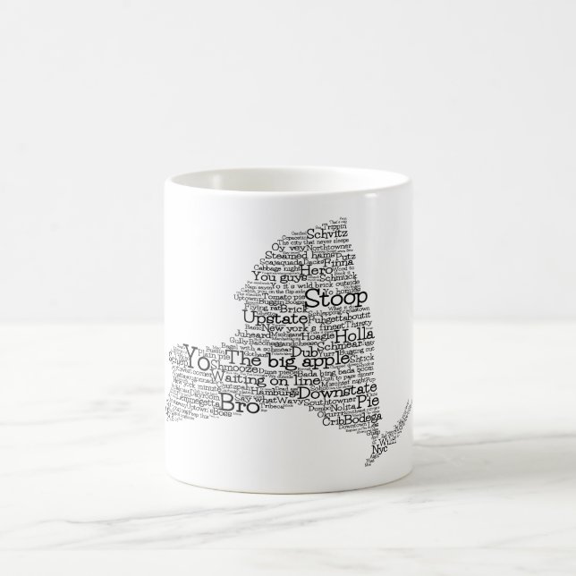 New York USA Slang Word Art Map Coffee Mug (Centre)