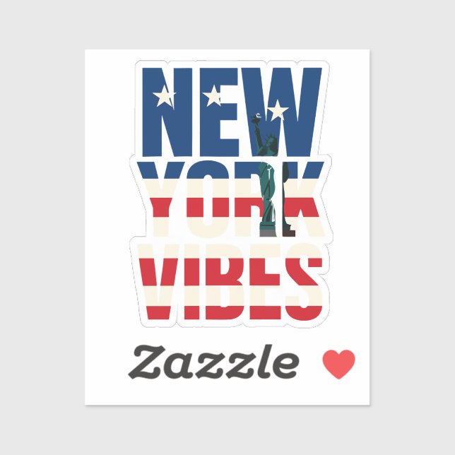  New York vibes USA flag Statue of Liberty sticker (Feuille)