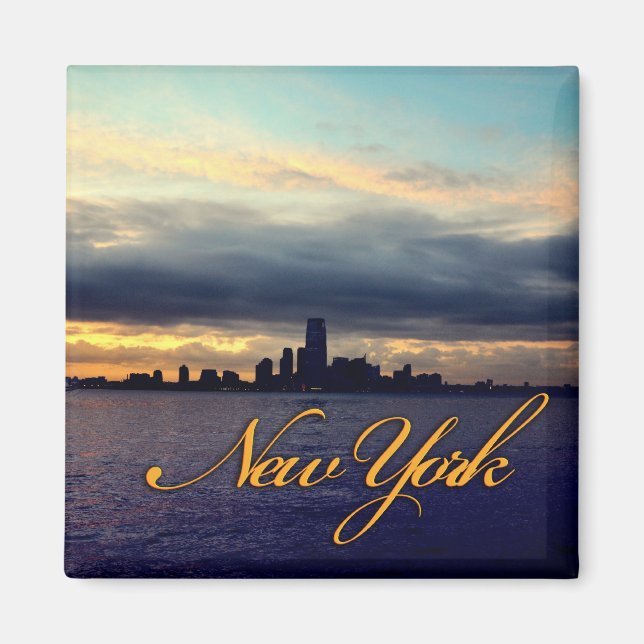 New York Waterfront Sunset Magnet (Devant)