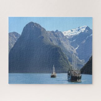 New Zealand Jigsaw Puzzle - Cruising Milford Sound