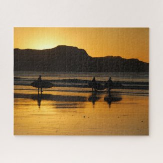 New Zealand Jigsaw Puzzle Gisborne surfer sunrise