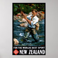 New Zealand Vintage Poster Restored