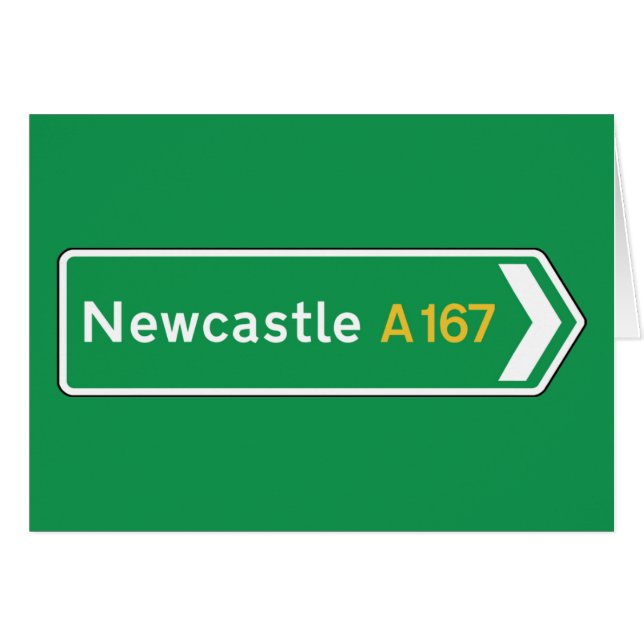 Newcastle, panneau routier BRITANNIQUE (Devant horizontal)