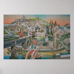 Newcastle upon Tyne, Angleterre Poster