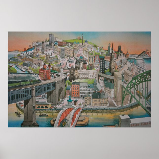 Newcastle upon Tyne, Angleterre Poster (Devant)