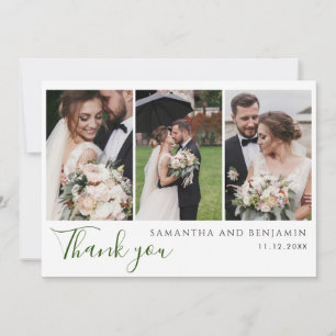Newlyweds Photo Collage Carte de remerciements Mar