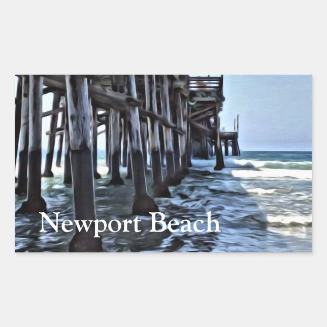 Newport Beach - Stickers Rectangle, Glossy (Devant)