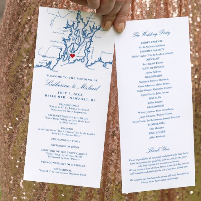 Newport Rhode Island Carte Marine Destination Mari (These Newport Rhode Island wedding programs are perfect for your Newport destination wedding)