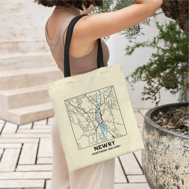Newry, Northern Ireland City Map Tote Bag (Créateur téléchargé)