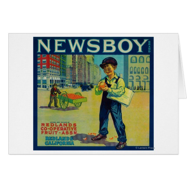 Newsboy Orange LabelRedlands, CA (Devant horizontal)