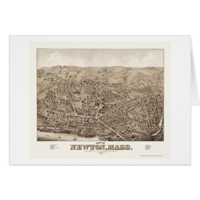 Newton, carte panoramique de mA - 1878 (Devant horizontal)