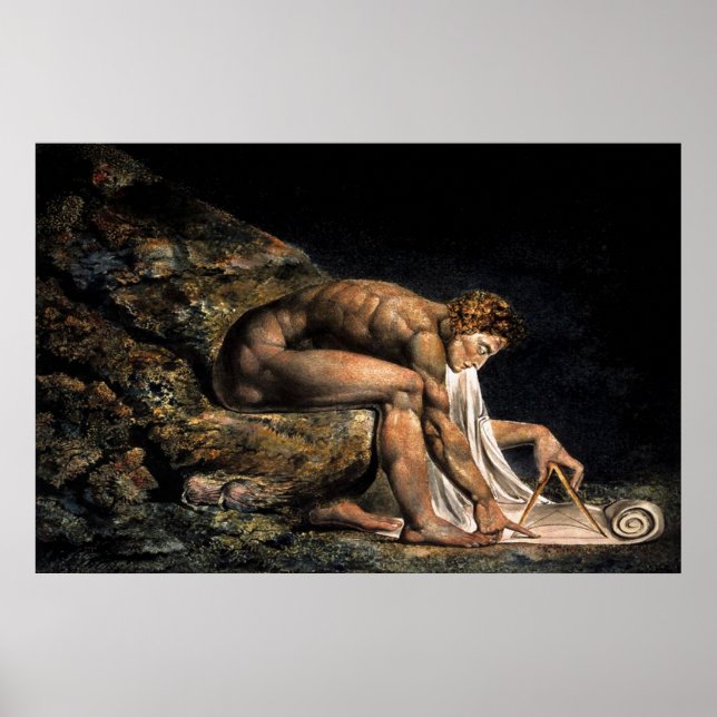 Newton William Blake Masonic Peinture Poster Impri (Devant)